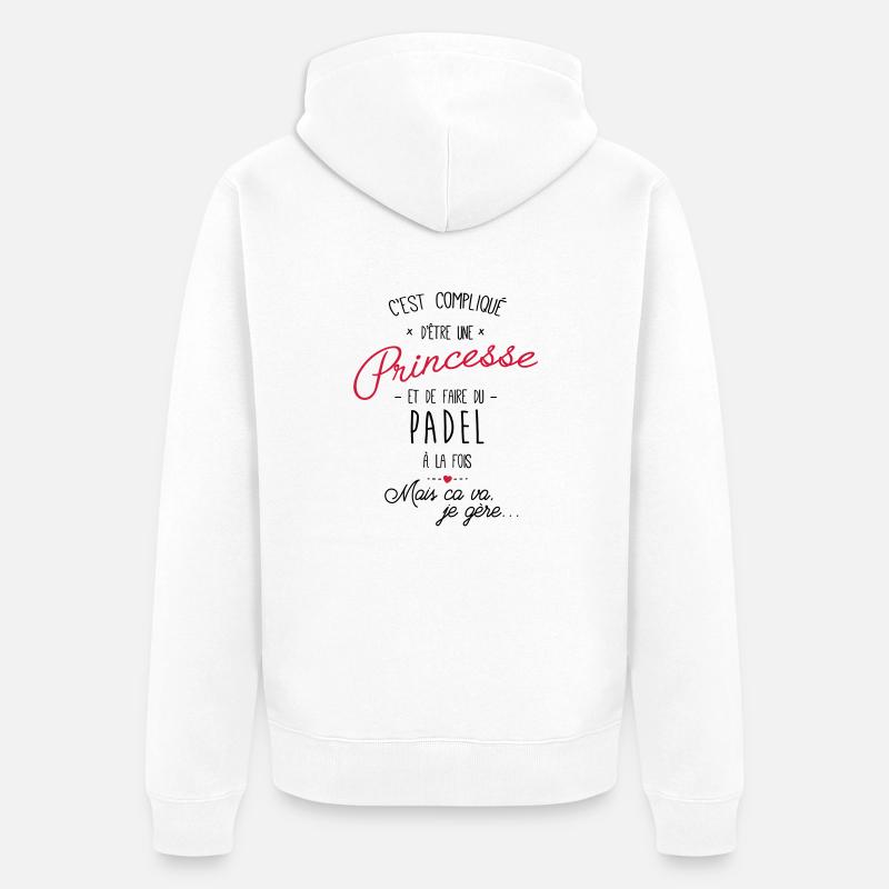 princesse et Padel - Veste à capuche bio Premium Unisexe - blanc