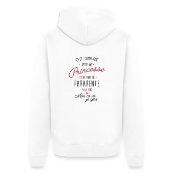 princesse et Parapente - Veste à capuche bio Premium Unisexe - blanc - Dos - Thijin (182cm)