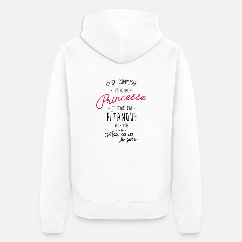 princesse et Pétanque - Veste à capuche bio Premium Unisexe - blanc