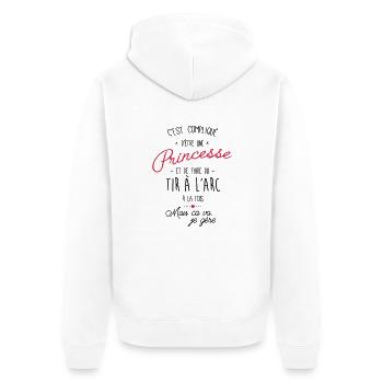 princesse et tir a l'arc - Veste à capuche bio Premium Unisexe - blanc - Dos - Thijin (182cm)
