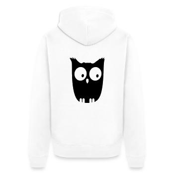 Eule - Unisex Premium Bio Zip Hoodie - Weiß - Hinten - Thijin (182cm)