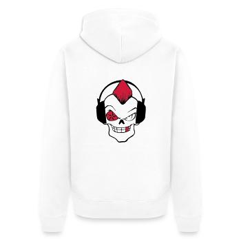 punk rock - Unisex Premium Organic Zip Hoodie - white - Back - Thijin (182cm)