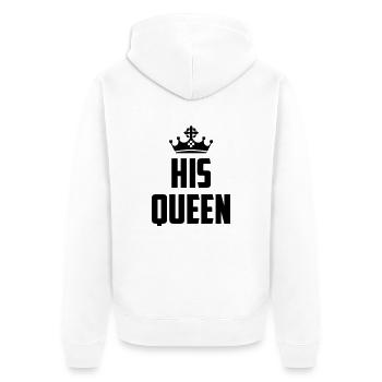 His Queen - Unisex Premium Bio Zip Hoodie - Weiß - Hinten - Thijin (182cm)