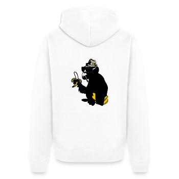 gorilla - Unisex Premium Bio Zip Hoodie - Weiß - Hinten - Thijin (182cm)