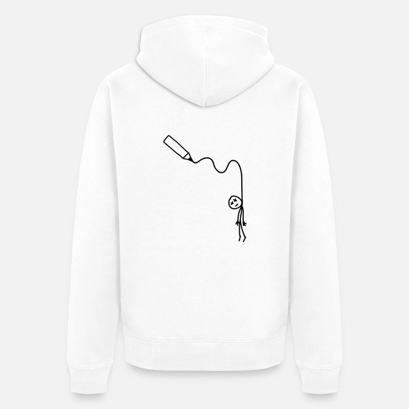 hangman_drawing - Veste à capuche bio Premium Unisexe - blanc