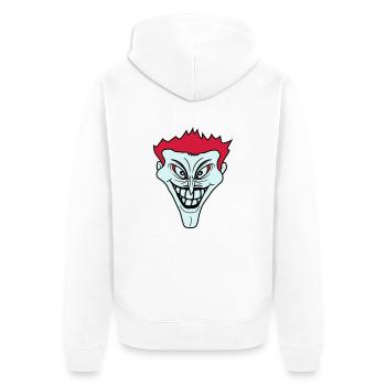 psycho psychopath verrueckt clown joker grinsen mu - Unisex Premium Bio Zip Hoodie - Weiß - Hinten - Thijin (182cm)