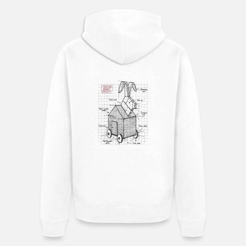 Trojan Rabbit - Veste à capuche bio Premium Unisexe - blanc