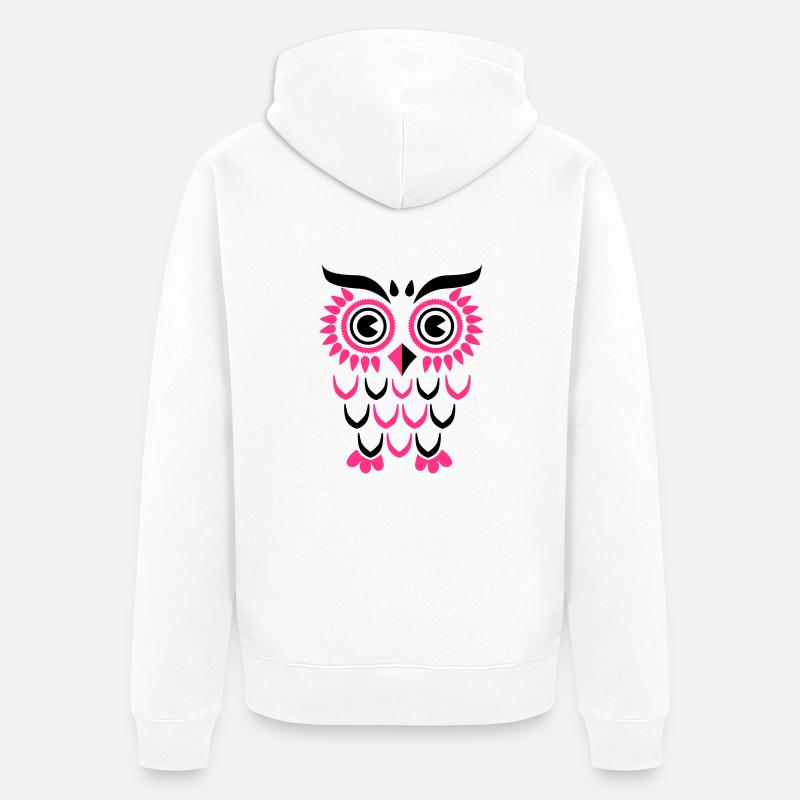 Owl Eule - Veste à capuche bio Premium Unisexe - blanc