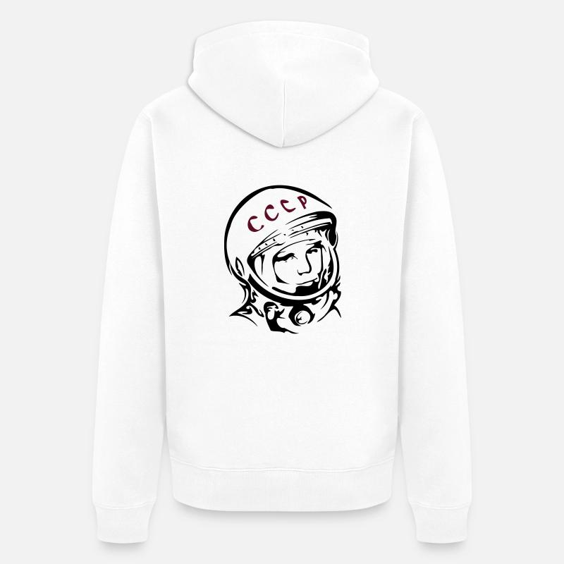 Juri Gagarin - Unisex Premium Bio Zip Hoodie - Weiß