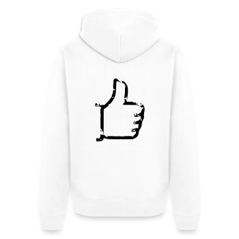 Gefällt mir - Daumen hoch - Comic - Unisex Premium Organic Zip Hoodie - white - Back - Thijin (182cm)
