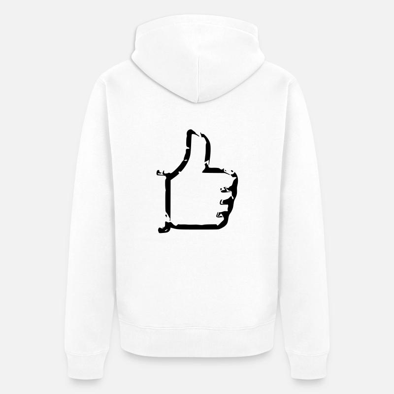 Comme - thumbs up - bande dessinée - Veste à capuche bio Premium Unisexe - blanc