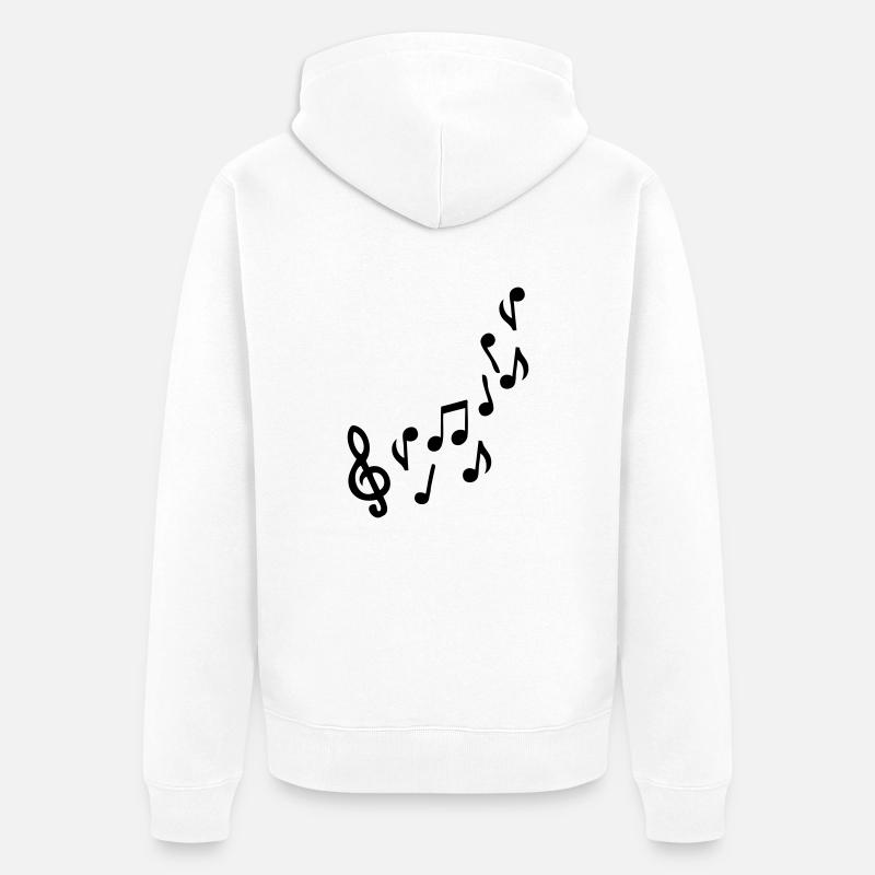 note de musique - Veste à capuche bio Premium Unisexe - blanc
