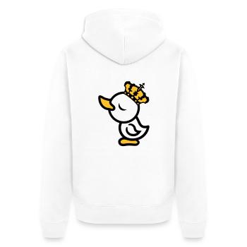 eitel koenig koenigin prinzessin chick krone arrog - Unisex Premium Bio Zip Hoodie - Weiß - Hinten - Thijin (182cm)