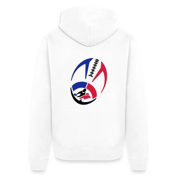 t-shirt ball - Veste à capuche bio Premium Unisexe - blanc - Dos - Thijin (182cm)