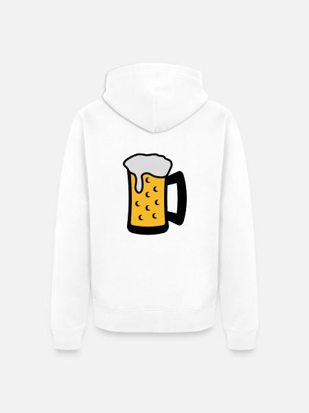 Beer Glas - Unisex Premium Organic Zip Hoodie - white