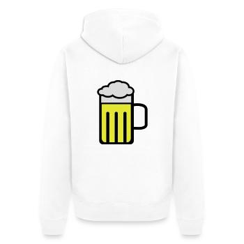 beer - Unisex Premium Bio Zip Hoodie - Weiß - Hinten - Thijin (182cm)