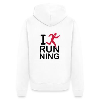 i_love_running_f2 - Unisex Premium Bio Zip Hoodie - Weiß - Hinten - Thijin (182cm)