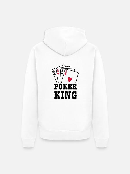 Poker king - Unisex Premium Organic Zip Hoodie - white