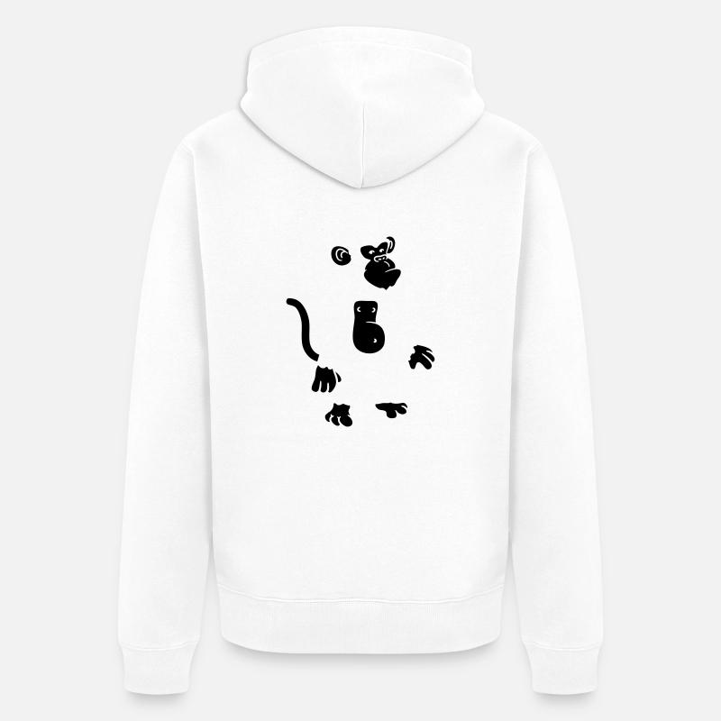 Conception de singe cool - Veste à capuche bio Premium Unisexe - blanc