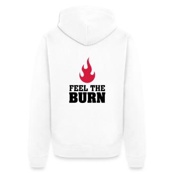 Feel The Burn (Flame) - Unisex Premium Organic Zip Hoodie - white - Back - Thijin (182cm)