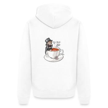 tea time like a Sir with Earl Grey - Unisex Premium Bio Zip Hoodie - Weiß - Hinten - Thijin (182cm)