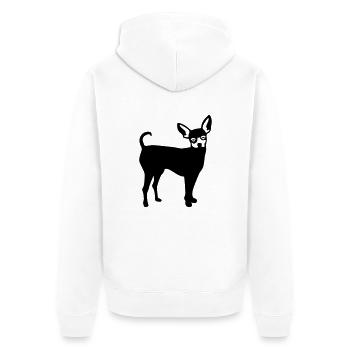 Prager Rattler - Unisex Premium Bio Zip Hoodie - Weiß - Hinten - Thijin (182cm)