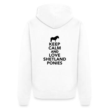 Shetland Pony - Unisex Premium Bio Zip Hoodie - Weiß - Hinten - Thijin (182cm)