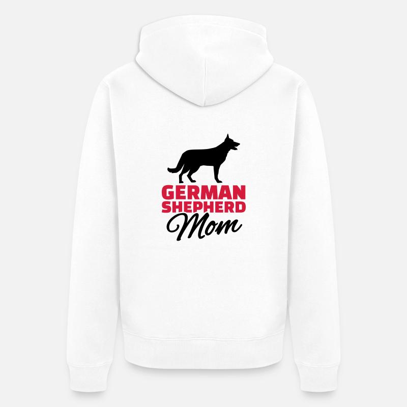 German shepherd Mom - Veste à capuche bio Premium Unisexe - blanc