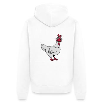Angry chicken - Unisex Premium Organic Zip Hoodie - white - Back - Thijin (182cm)