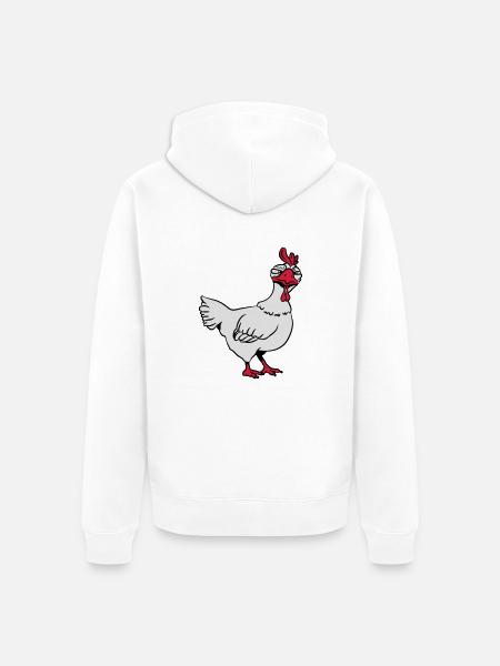 Huhn böse - Unisex Premium Bio Zip Hoodie - Weiß