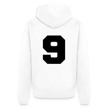 9 - Unisex Premium Bio Zip Hoodie - Weiß - Hinten - Thijin (182cm)