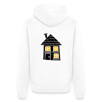 nacht licht fenster dunkel schwarz süßes kleines h - Unisex Premium Bio Zip Hoodie - Weiß - Hinten - Thijin (182cm)