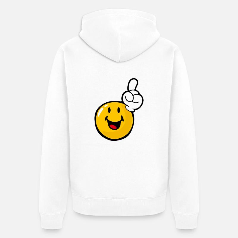 Smiley Eager - Veste à capuche bio Premium Unisexe - blanc