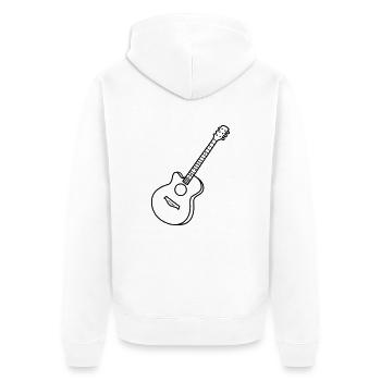 Gitarre - Unisex Premium Bio Zip Hoodie - Weiß - Hinten - Thijin (182cm)