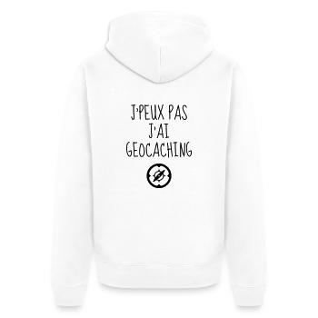 Geocaching / Geocacher / Compass / GPS - Unisex Premium Organic Zip Hoodie - white - Back - Thijin (182cm)