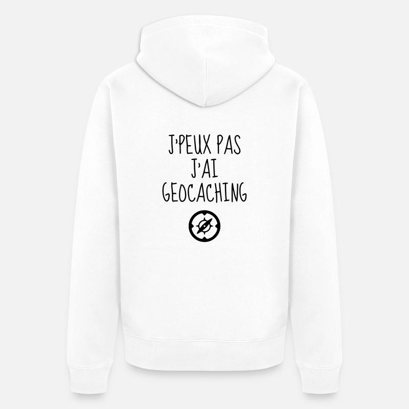 Geocaching / Geocacher / Boussole / Orientation - Veste à capuche bio Premium Unisexe - blanc