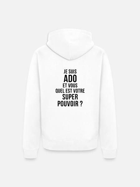 adolescent / enfant / ado / adolescente - Veste à capuche bio Premium Unisexe - blanc