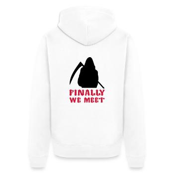 Sensenmann / Reaper / final / Tod - Unisex Premium Bio Zip Hoodie - Weiß - Hinten - Thijin (182cm)