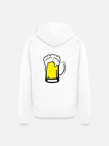 Beer - Unisex Premium Organic Zip Hoodie - white