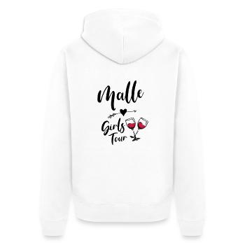 malle girls tour - Unisex Premium Bio Zip Hoodie - Weiß - Hinten - Thijin (182cm)