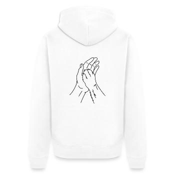 hand paw - Unisex Premium Organic Zip Hoodie - white - Back - Thijin (182cm)