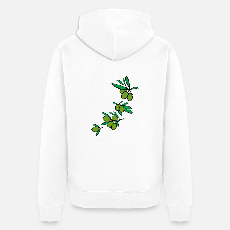 Olives vertes fraîches 2 - Veste à capuche bio Premium Unisexe - blanc