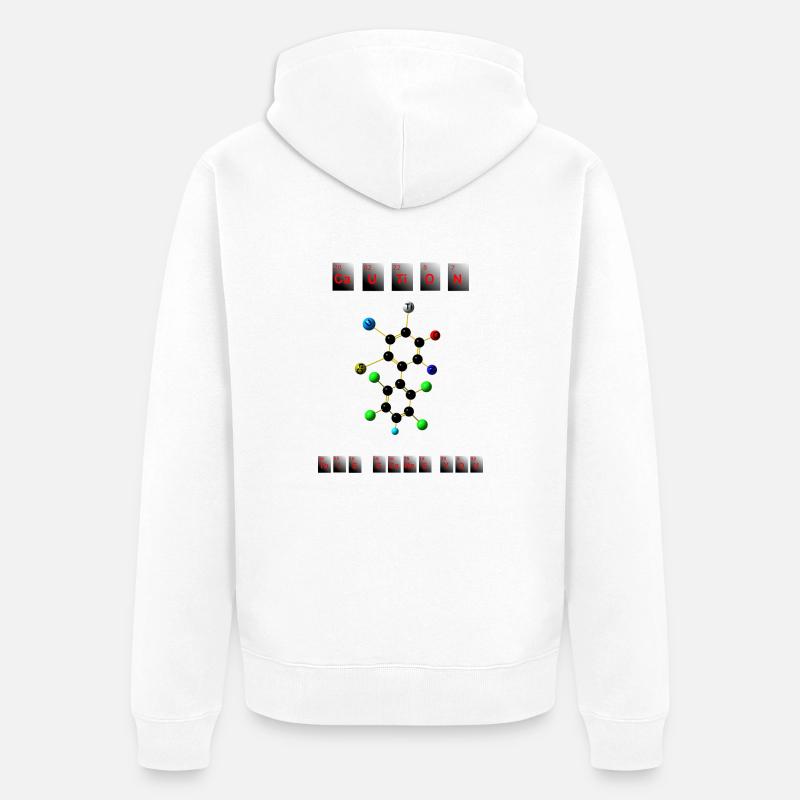 Caution - Veste à capuche bio Premium Unisexe - blanc