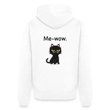 Me-wow. - Unisex Premium Bio Zip Hoodie - Weiß - Hinten - Thijin (182cm)