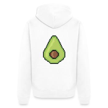 Avocado groß - Unisex Premium Bio Zip Hoodie - Weiß - Hinten - Thijin (182cm)