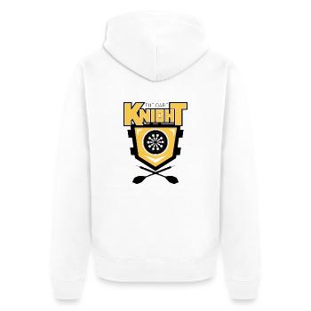 Dart Knight Emblem - Unisex Premium Bio Zip Hoodie - Weiß - Hinten - Thijin (182cm)