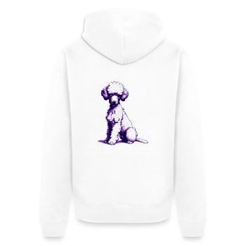 Caniche chiot propriétaire de chien caniche chiot chien amour - Veste à capuche bio Premium Unisexe - blanc - Dos - Thijin (182cm)