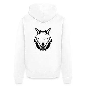 wolf - Unisex Premium Bio Zip Hoodie - Weiß - Hinten - Thijin (182cm)