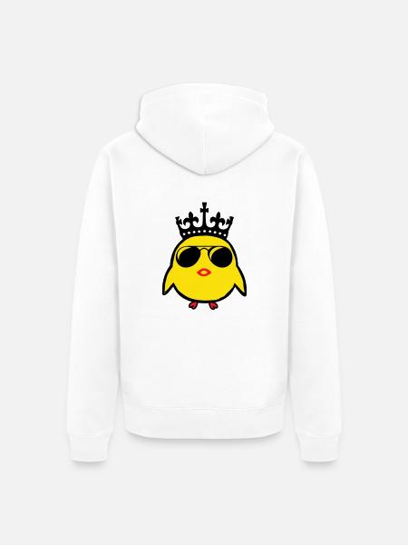 king kücken - Unisex Premium Bio Zip Hoodie - Weiß