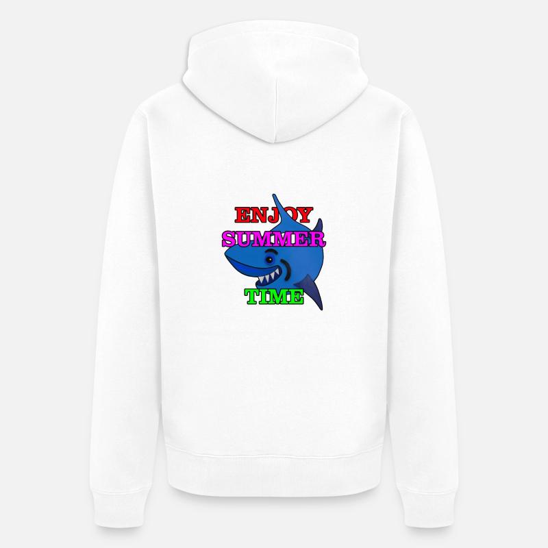 Requin - Veste à capuche bio Premium Unisexe - blanc
